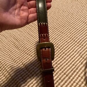 fossil vintage Stylish Brown and Black Leather Belt